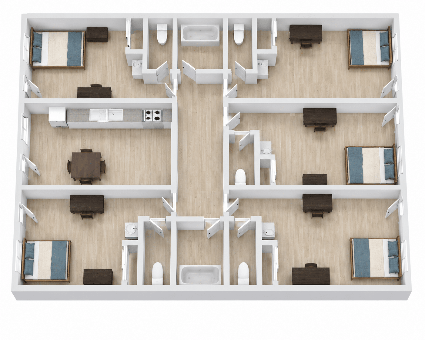 5-bedroom floor plan at Capri Eugene, Apartments in Eugene near campus