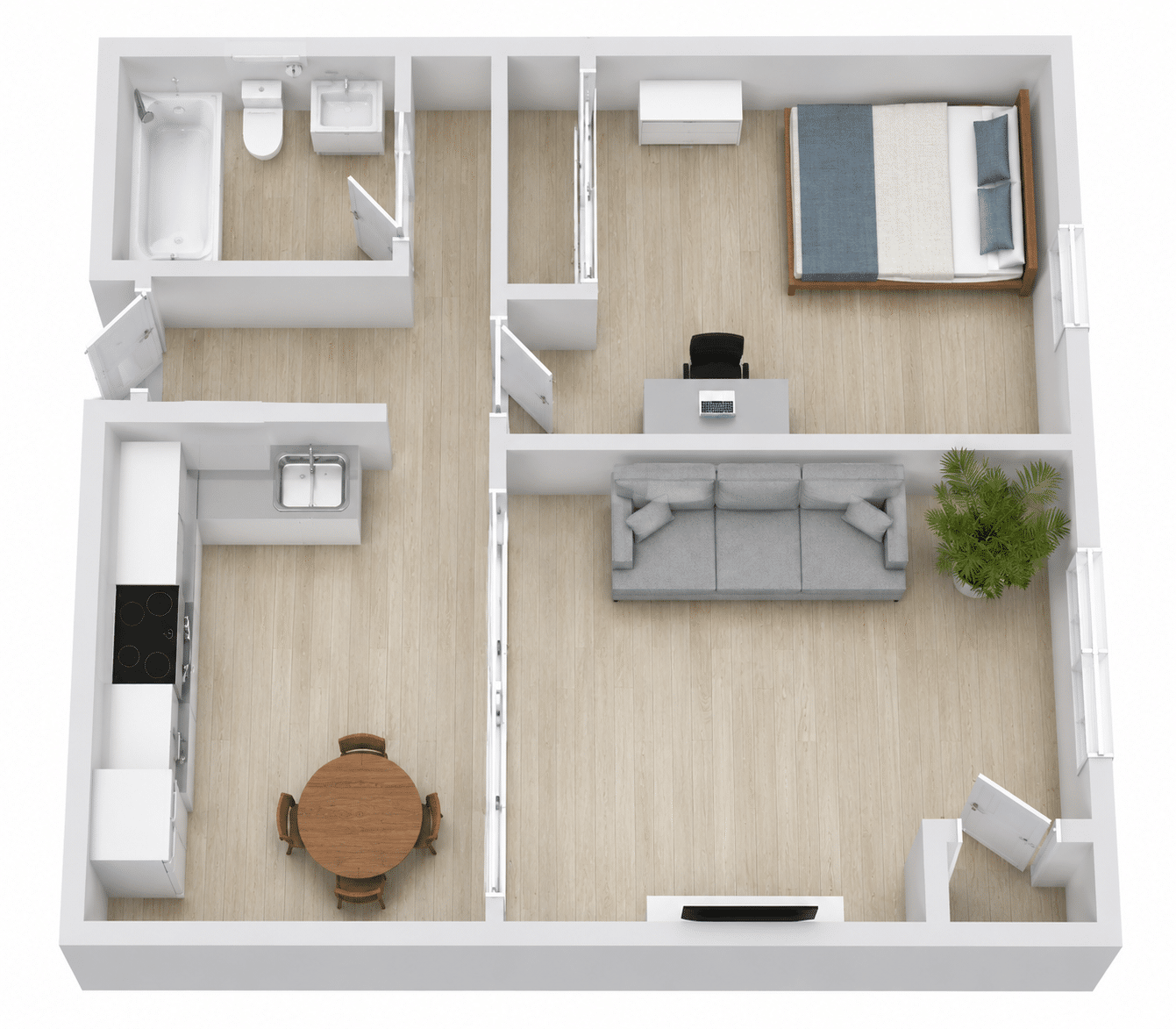 Deluxe floor plan at Capri Eugene, U of O apartments
