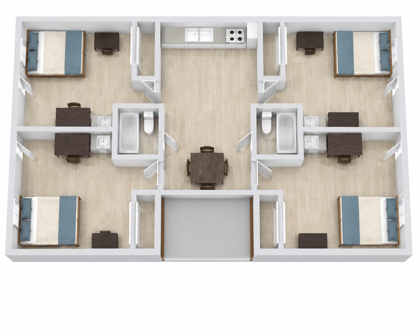 4x2 apartment layout at Capri Eugene